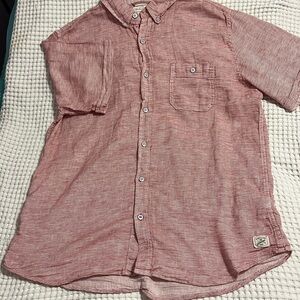 Original Weather Proof Vintage Red Casual Button Down Shirt Size L